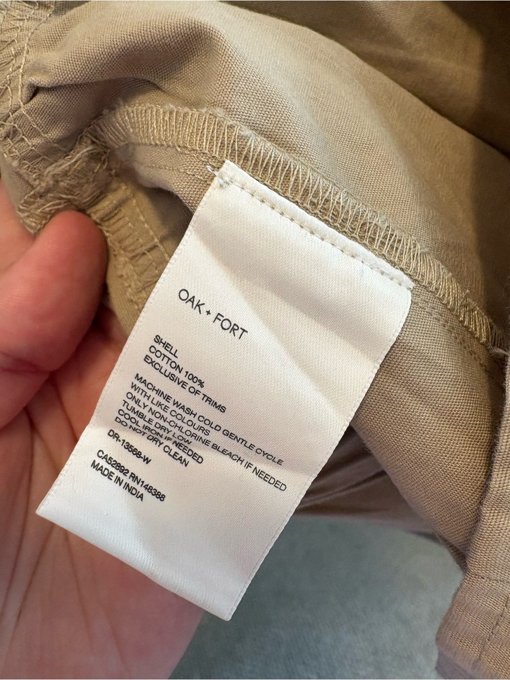 Oak + Fort tan babydoll dress #51 - Picture 5 of 6